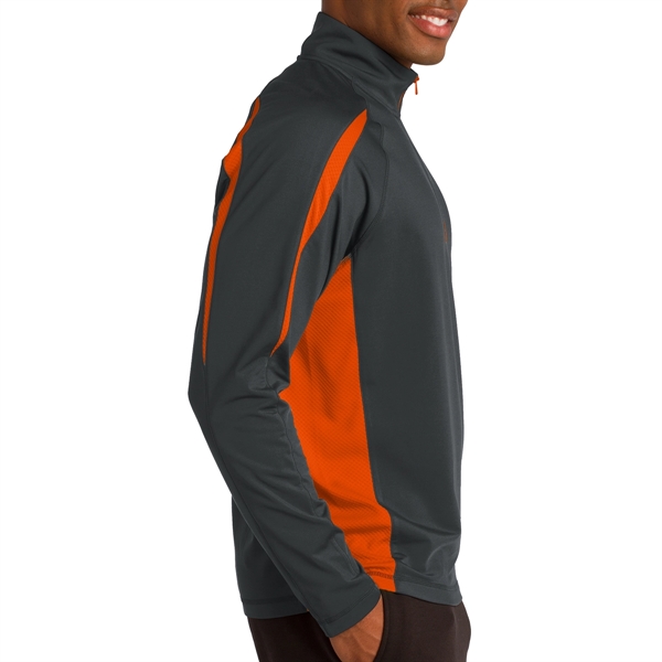 CHARCOAL GRAY/DEEP ORANGE color option for Masters' 1/2 Zip Colorblock Pullover
