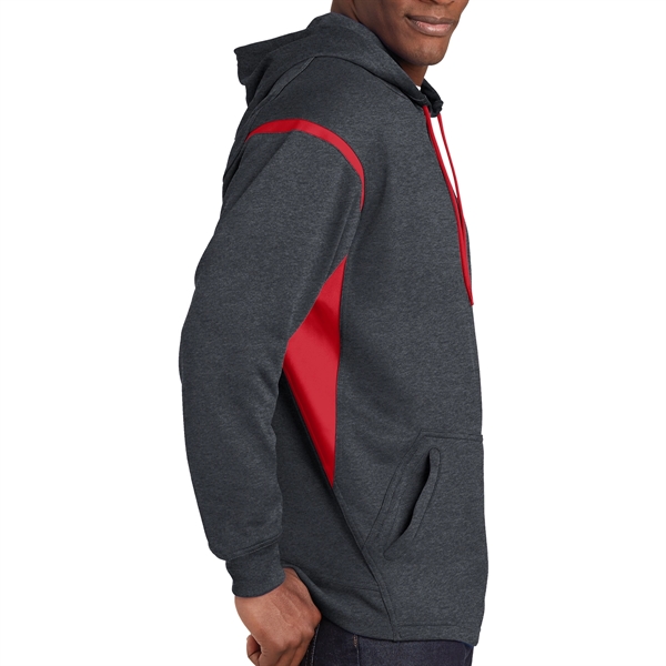 Graphite Heather/True Red color option for Magnice Colorblock Hooded Sweatshirt