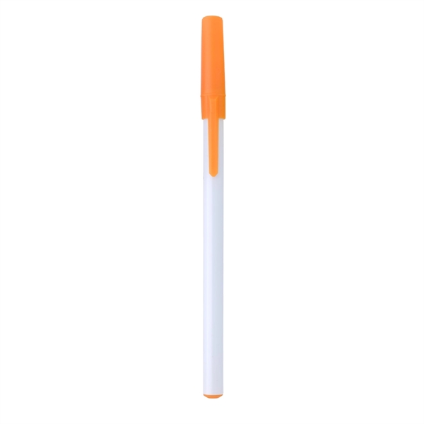 WHITE WITH ORANGE color option for Birch Like Ballpoint Pen