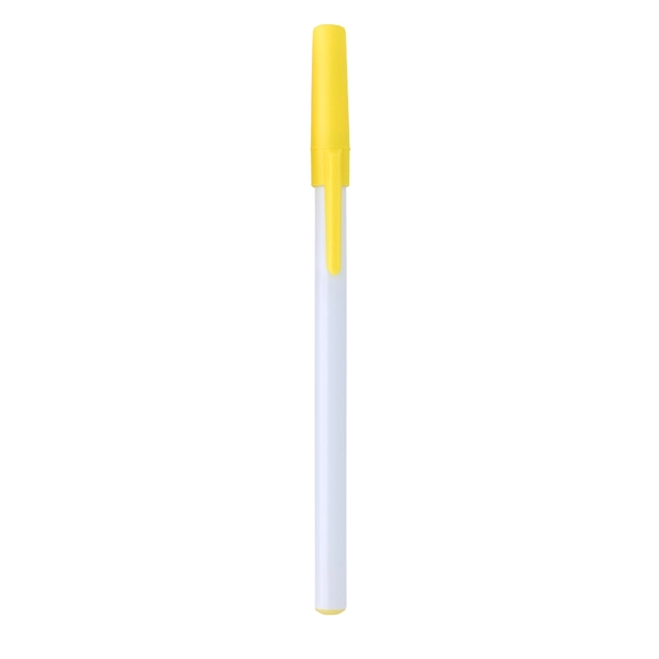 WHITE WITH YELLOW color option for Birch Like Ballpoint Pen
