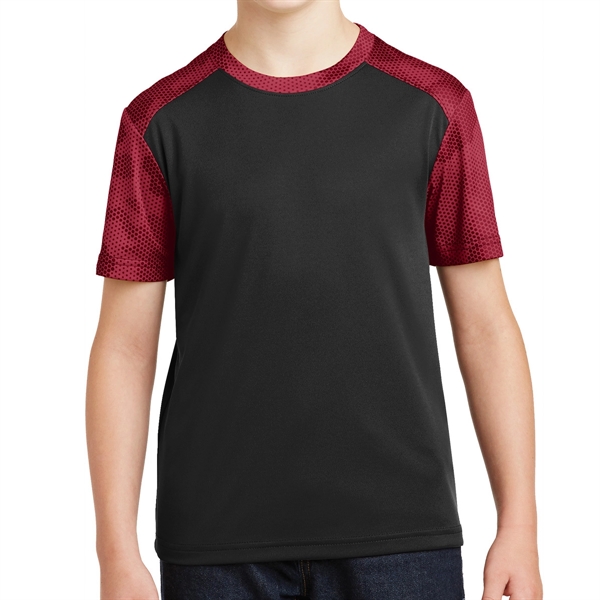 BLACK/DEEP RED color option for Colorblock Shirt For Teens