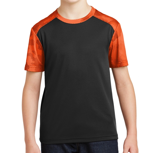 BLACK/NEON ORANGE color option for Colorblock Shirt For Teens