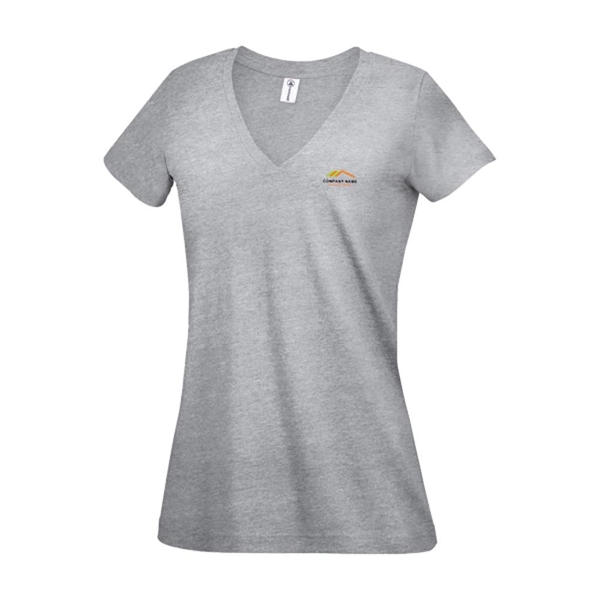 Charcoal Heather color option for Classic Junior V Neck Shirt