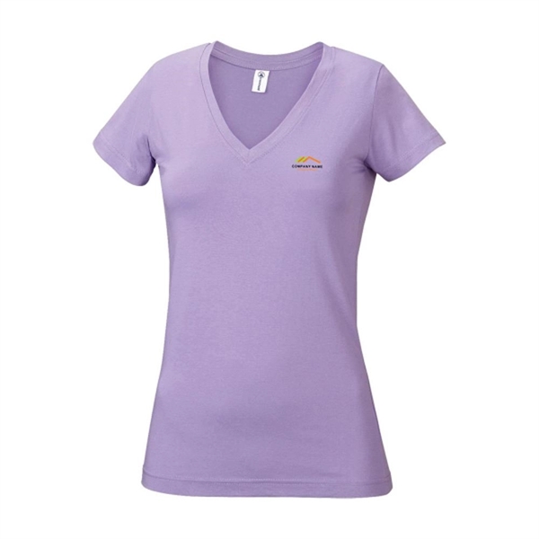 Purple Heather color option for Classic Junior V Neck Shirt