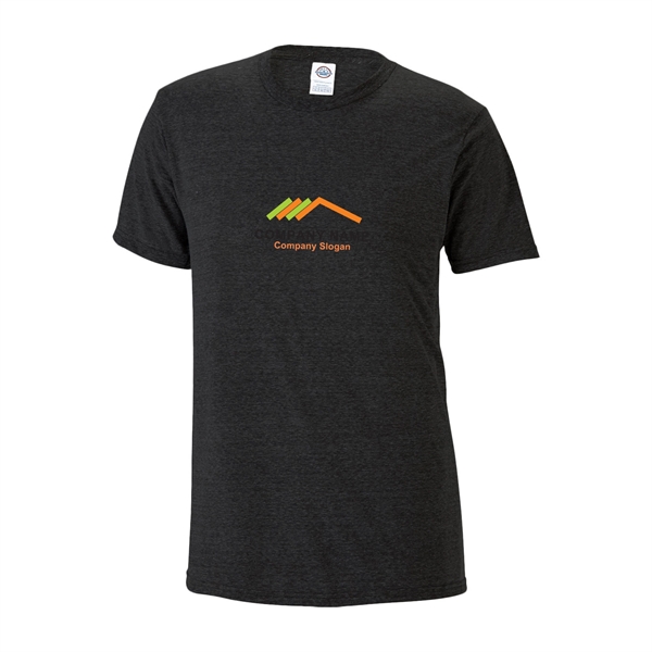 Black Snow Heather color option for Tagless Adult Heather Fitted Tee