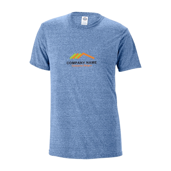 Royal Blue Snow Heather color option for Tagless Adult Heather Fitted Tee