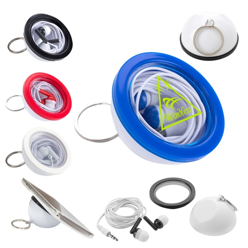 Main photo of Convenient Earbuds Holder With Mobile Stand