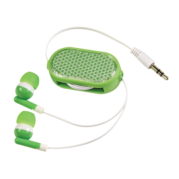 GREEN color option for Stereo Quality Retractable Earbuds