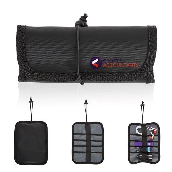 BLACK WITH GRAY color option for Roll Up Electronic Pouch