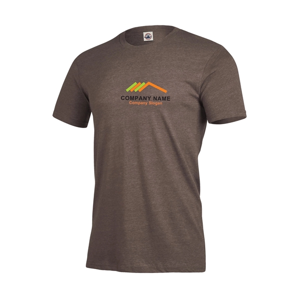 Brown Heather color option for Unisex Adult Fitted Ringspun Tee