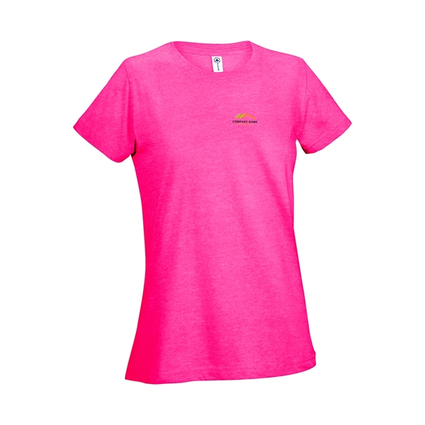Neon Pink color option for Women's Tagless 30/1's Tee