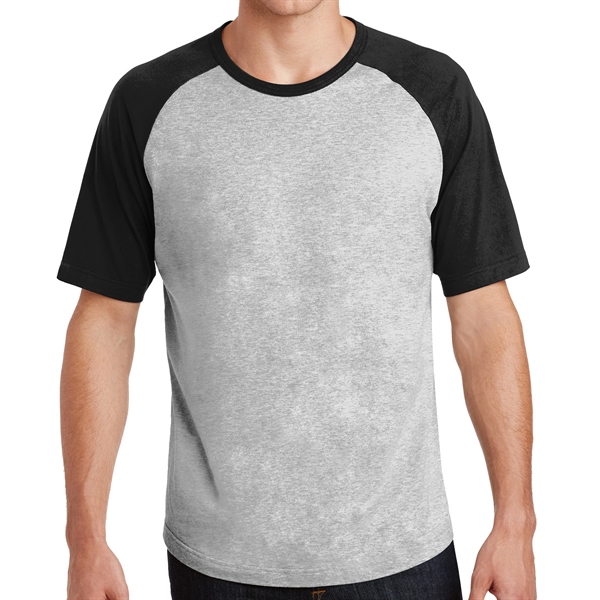 Heather Gray / Black color option for Leander Raglan Jersey With Colorblocking Design