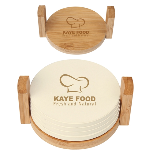 Main photo of Stylish Coasters With Bamboo Holders