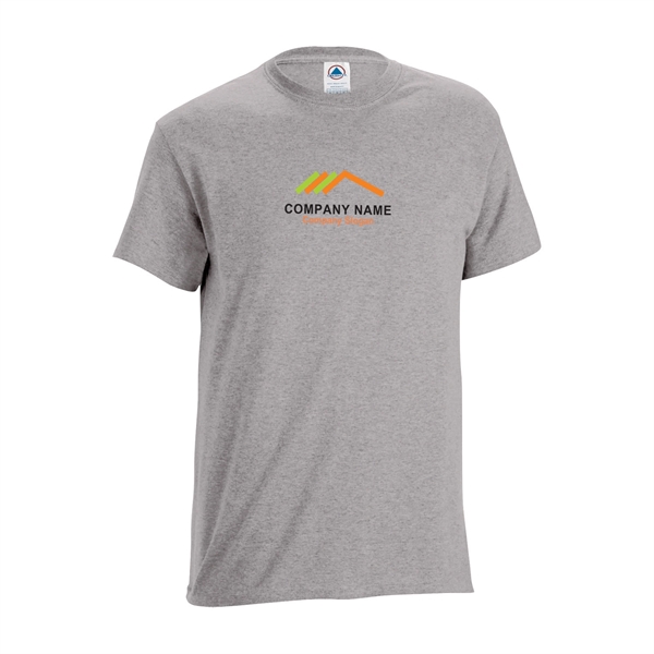 Athletic Heather color option for Unisex 100% Polyester Adult Tee