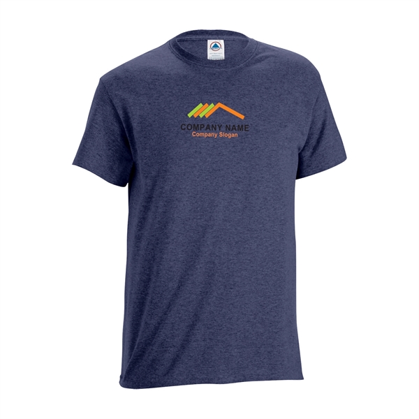 Athletic Navy color option for Unisex 100% Polyester Adult Tee