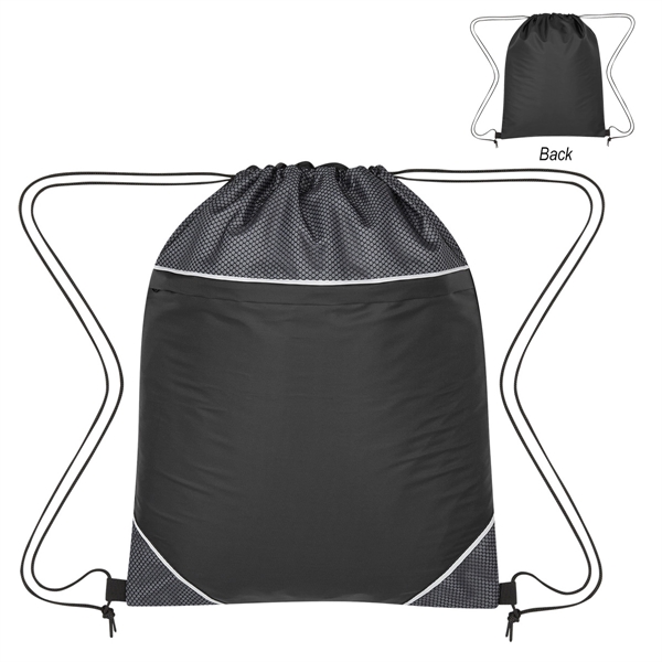 GRAY WITH BLACK color option for Polyester Knapsack