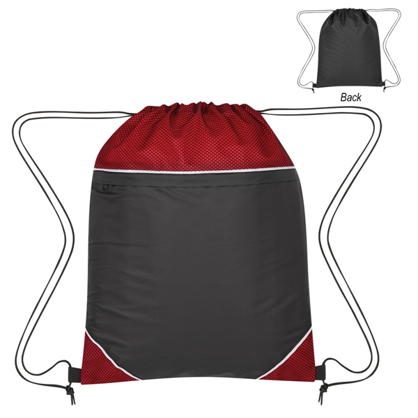 RED WITH BLACK color option for Polyester Knapsack