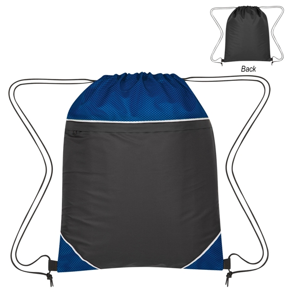 ROYAL BLUE WITH BLACK color option for Polyester Knapsack