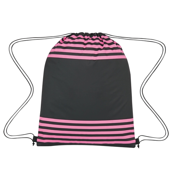 PINK color option for Striped String Knapsack