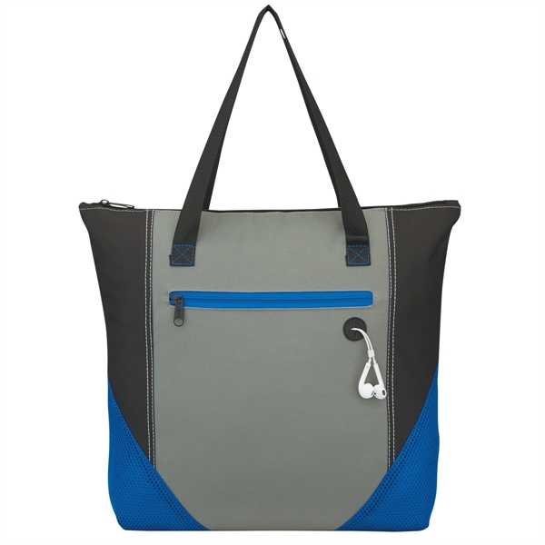 GRAY WITH BLACK AND ROYAL         B color option for Classy Tote Bag