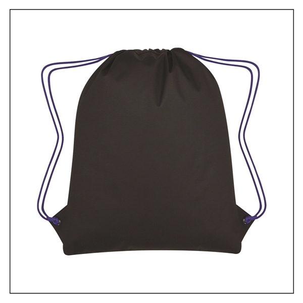 BLACK WITH GRAY color option for Drawstring Sports Bag