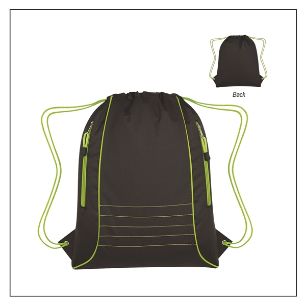 BLACK WITH LIME color option for Drawstring Sports Bag