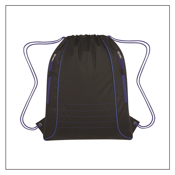 BLACK WITH ROYAL color option for Drawstring Sports Bag