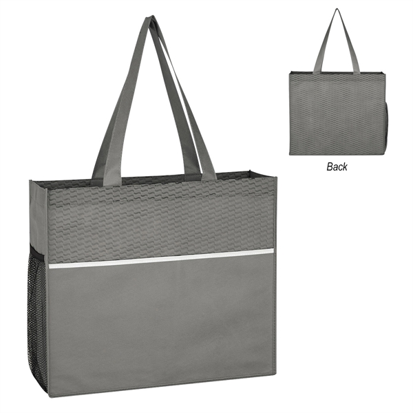 GRAY color option for Stylish Non Woven Tote Bag With Wave Design