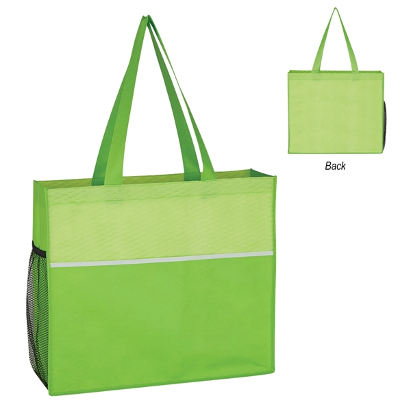 LIME color option for Stylish Non Woven Tote Bag With Wave Design