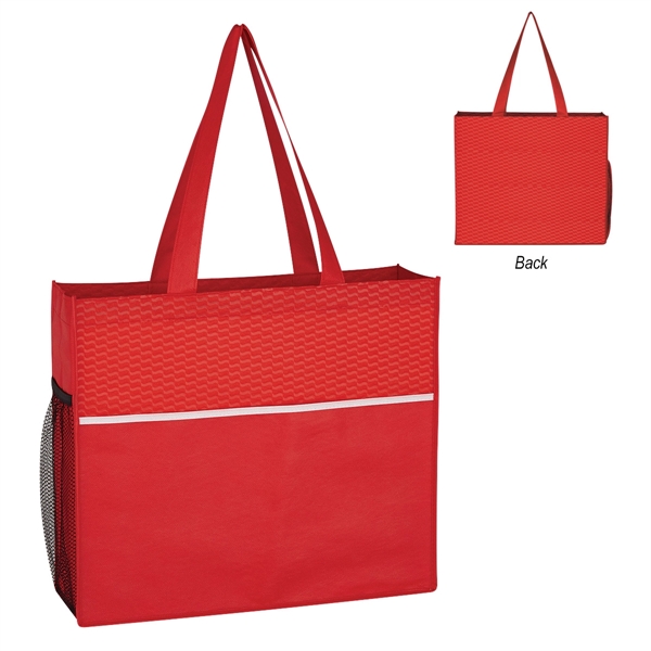 RED color option for Stylish Non Woven Tote Bag With Wave Design