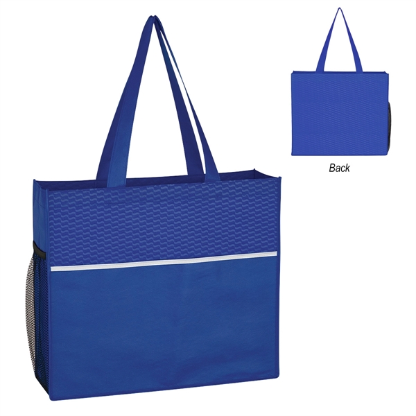 ROYAL BLUE color option for Stylish Non Woven Tote Bag With Wave Design