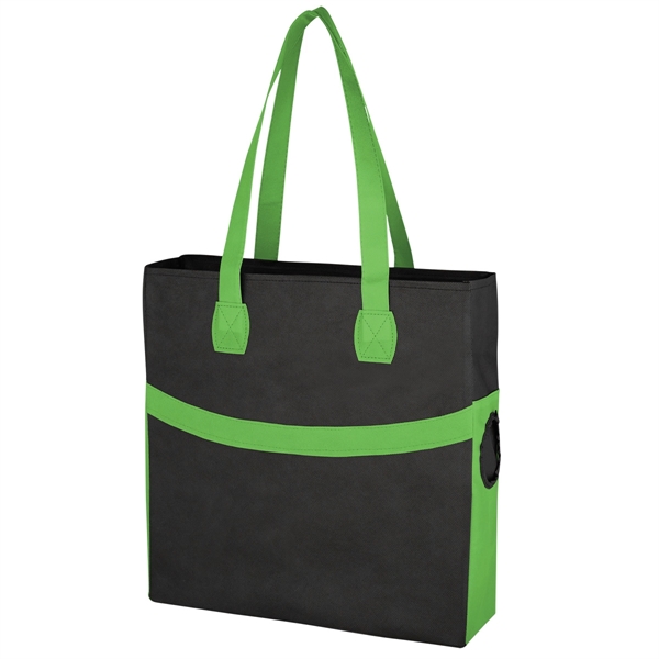 BLACK WITH LIME color option for Stylish Plain Tote Bag