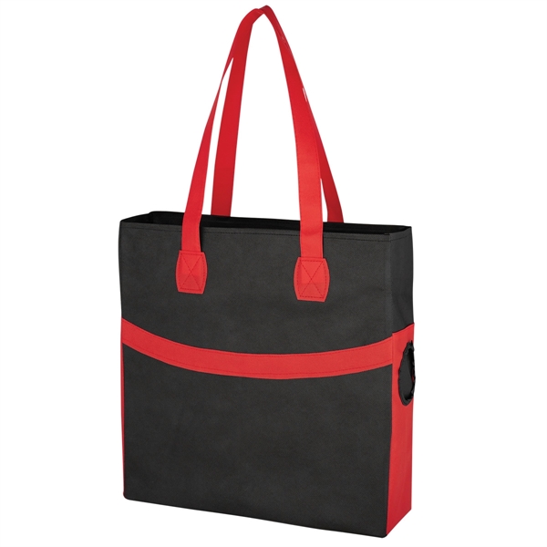 BLACK WITH RED color option for Stylish Plain Tote Bag