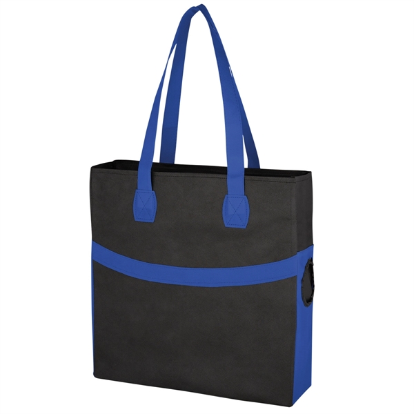 BLACK WITH ROYAL color option for Stylish Plain Tote Bag