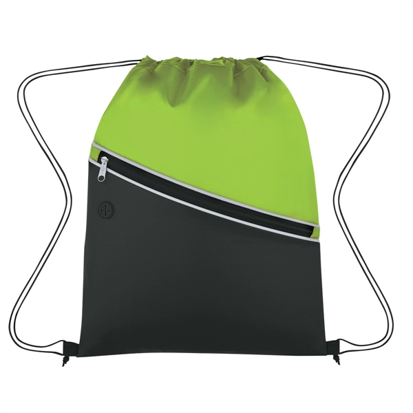 BLACK WITH LIME color option for Bicolored Drawstring Cooler