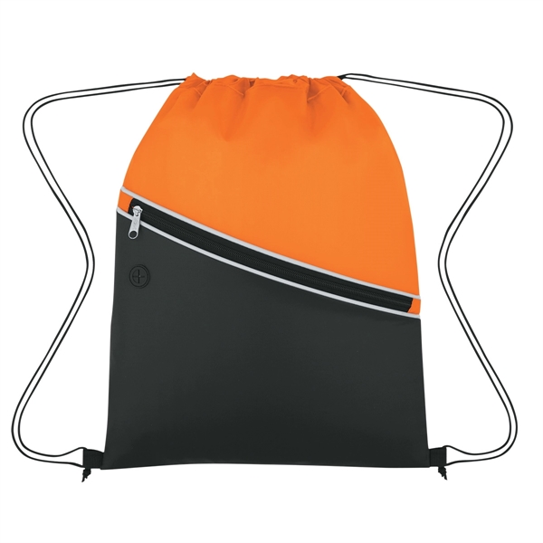 BLACK WITH ORANGE color option for Bicolored Drawstring Cooler
