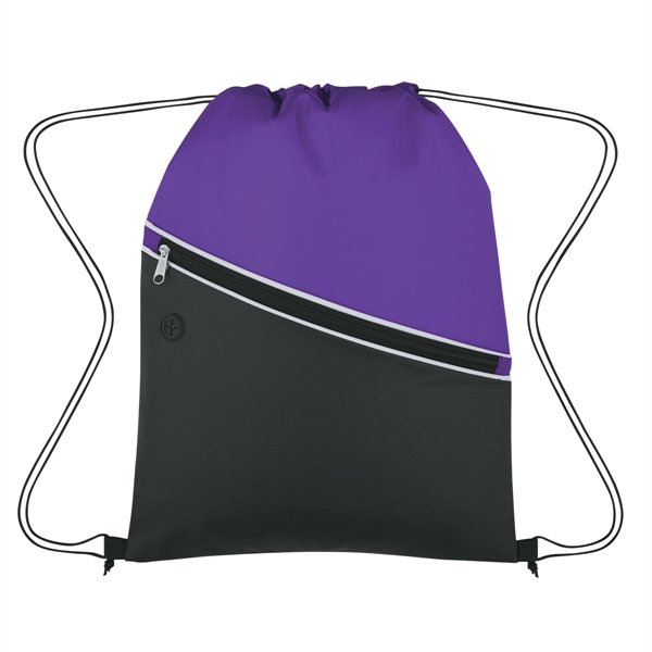 BLACK WITH PURPLE color option for Bicolored Drawstring Cooler