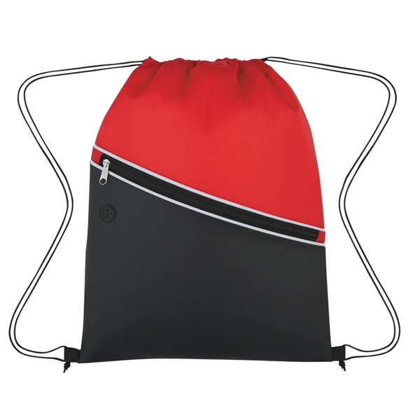 BLACK WITH RED color option for Bicolored Drawstring Cooler