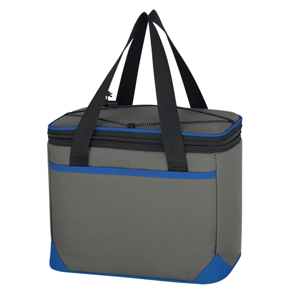 GRAY WITH ROYAL BLUE color option for 600 D Polyester Bag