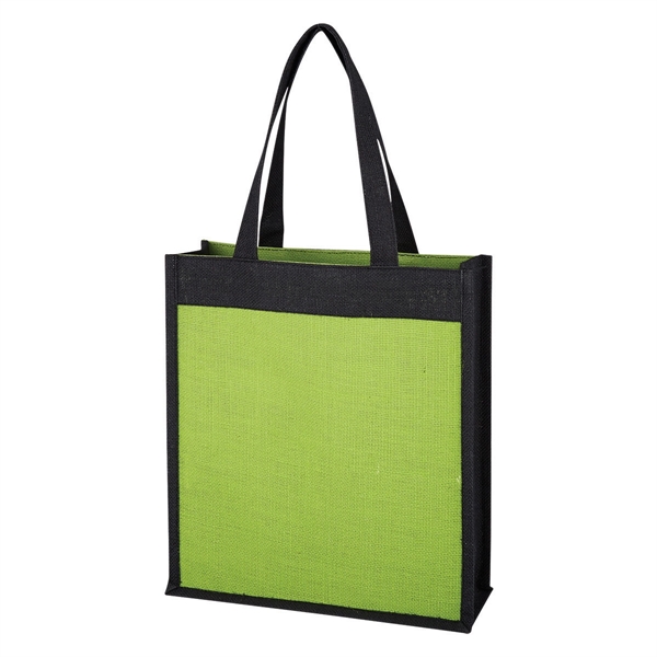 BLACK WITH GREEN color option for Laminated Ecobag