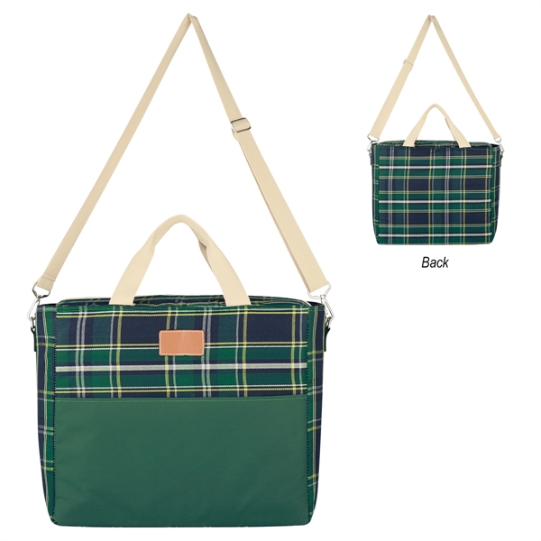 GREEN color option for Tartan 600 D Polyeter Cooler Bag