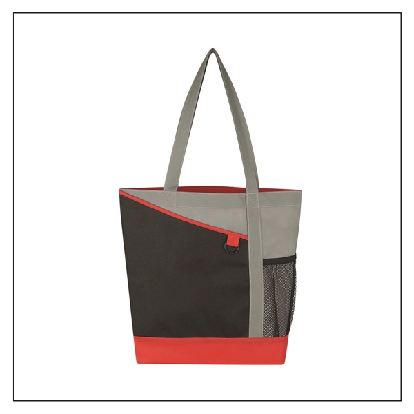 BLACK WITH GRAY AND RED           B color option for Worker's Non Woven Tote