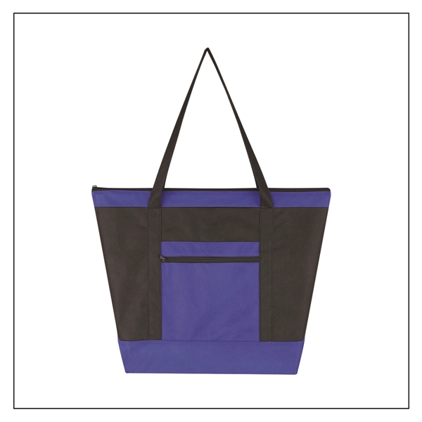 BLACK WITH BLUE color option for Classic Non Woven Tote Bag