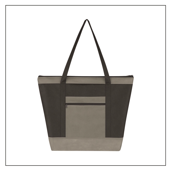 BLACK WITH GRAY color option for Classic Non Woven Tote Bag