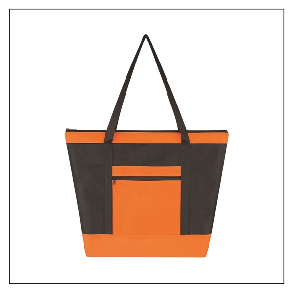 BLACK WITH ORANGE color option for Classic Non Woven Tote Bag