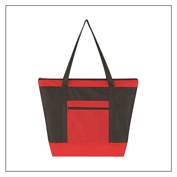 BLACK WITH RED color option for Classic Non Woven Tote Bag