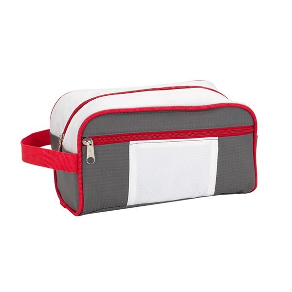 GRAY WITH WHITE AND RED           B color option for Deluxe Hygiene Bag