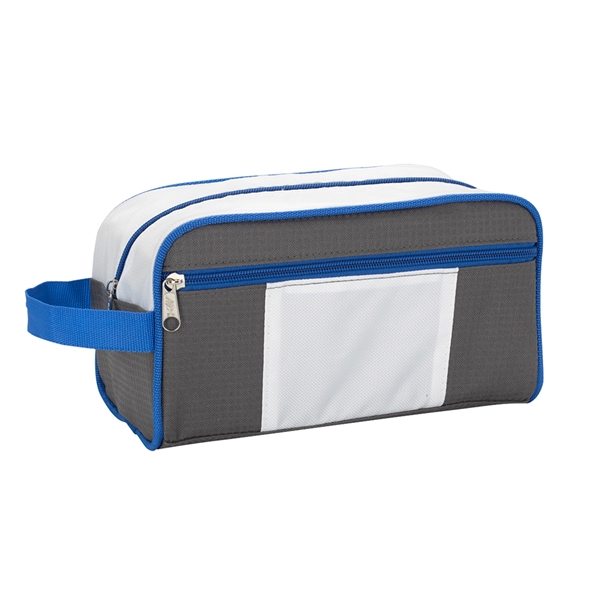 GRAY WITH WHITE AND ROYAL         B color option for Deluxe Hygiene Bag