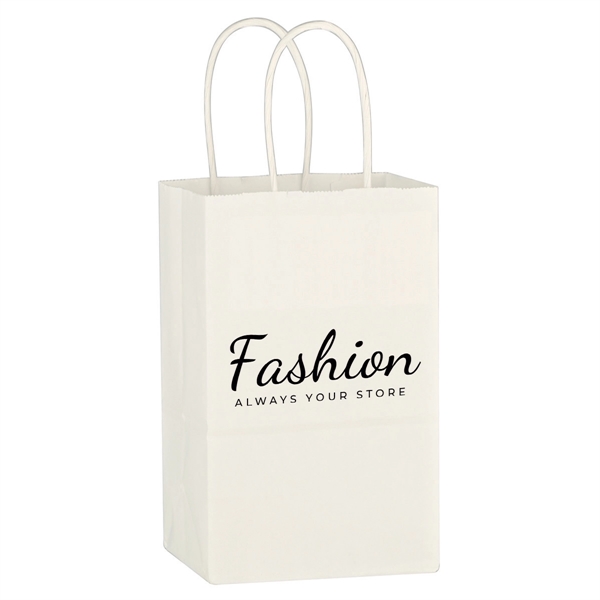 WHITE color option for Recyclable Paper Shopping Bag