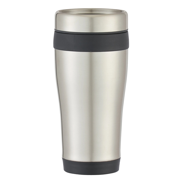 SILVER WITH BLACK color option for 15 Oz. Insulated Stainless Tumbler